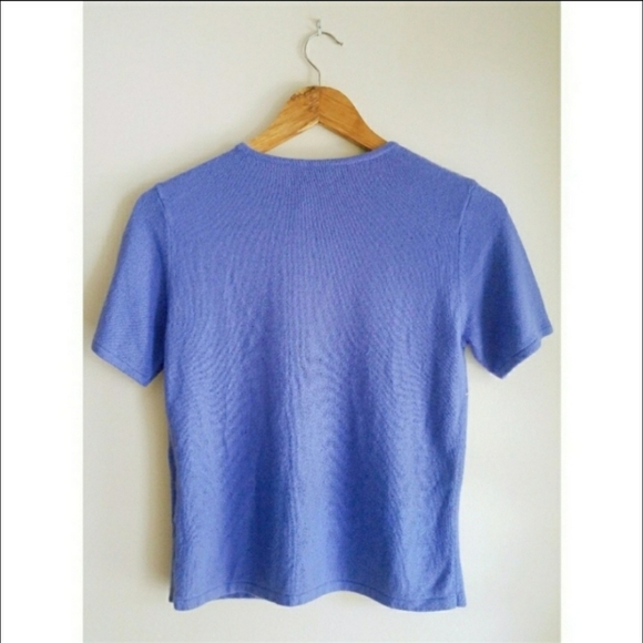 NWOT Floral Beaded Embroidered Short Sleeve Top - Picture 7 of 7